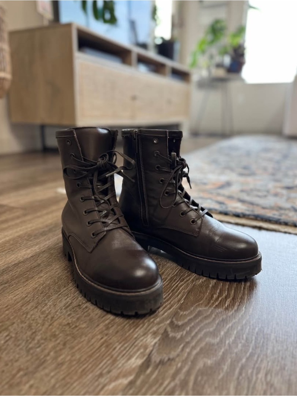 Thursday Boot Company Women's Dark Brown Lace-Up Combat Boots